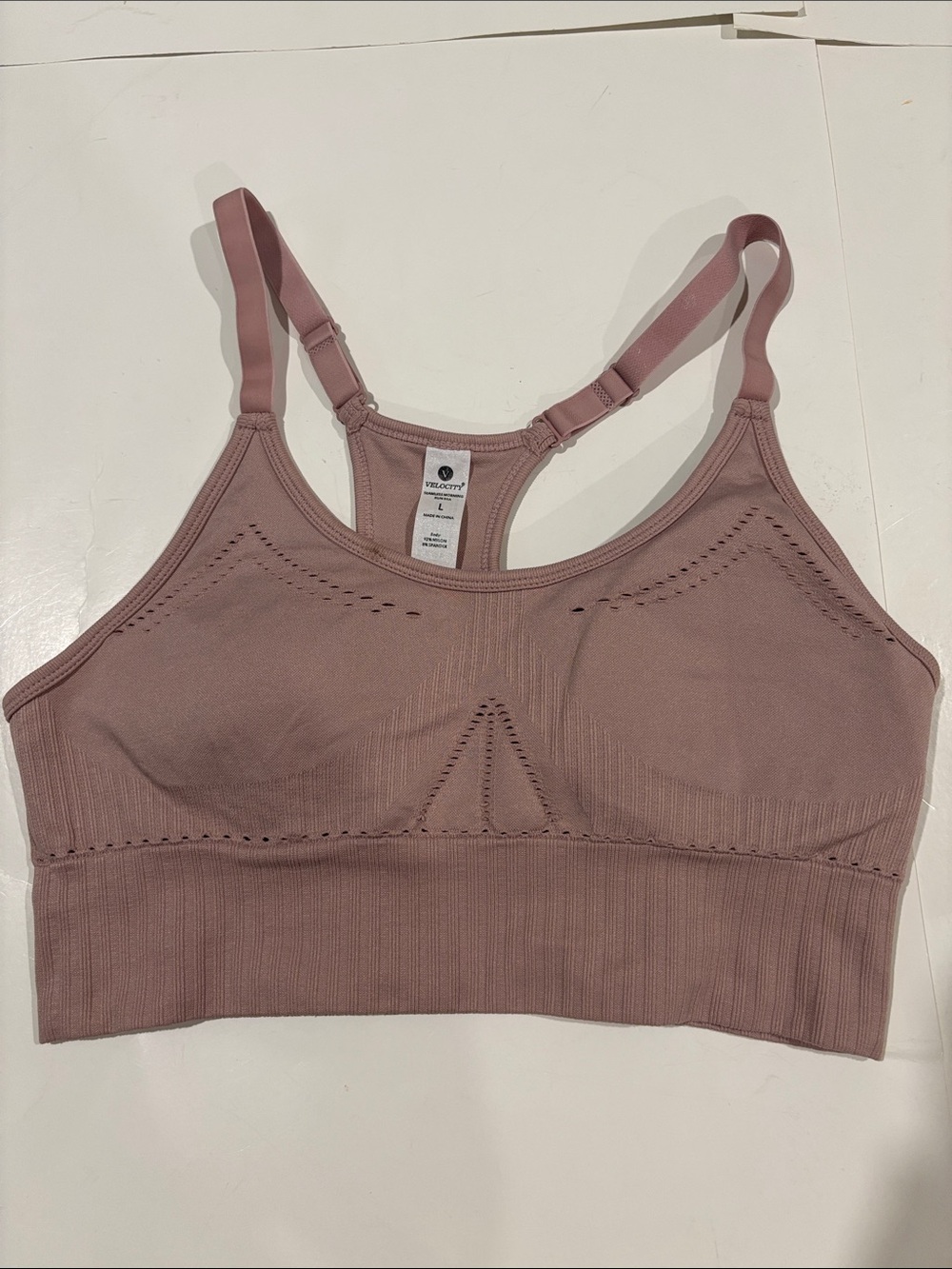 Velocity women’s racerback mauve sports bra size large